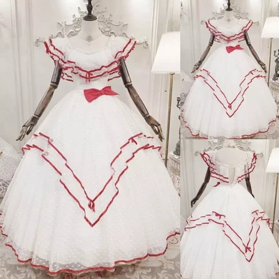 Vestidos de novia victorianos cuello redondo lunares tul largos vestidos de novia Foto 1 de 4