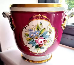 VISTA ALEGRE PORZELLAN ÜBERTOPF TOPF R.3260 LILA GROSSE GRÖSSE 7" HANDBEMALT - Bild 1 von 11