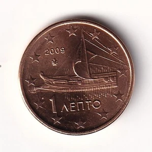 Moneta da 1 Centesimo Grecia 2009 - "Antichi Thrier ateniesi" - Foto 1 di 2