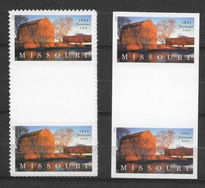 Scott #5526,5526a Die-Cut & NO DIE-CUT Missouri Vertical Pairs With Vert. Gutter - Picture 1 of 1