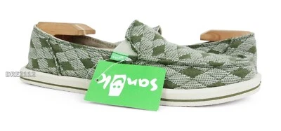 Sanuk Donna лоскутное одеяло сожгли оливковый Argyle туфли женский размер 8 - новый- - Изображение 1 из 3