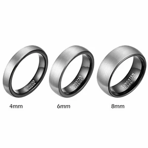 4/6/8MM Men Women Tungsten Ring Matte Brushed Comfort Fit Wedding Band Size 4-15 - Picture 1 of 20