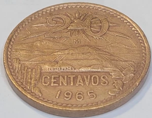 1965 Mexico 20 Centavos Coin Km# 440 Eagle Liberty Cap US SELLER - Picture 1 of 2