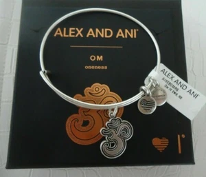 Alex und Ani OM IV Russisch Silber Finish Bettelarmreif Armband Neu mit Etikett Mantra - Bild 1 von 3