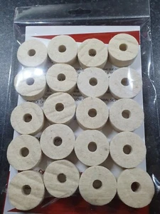 Cymbal Felts 35mm x 12mm White Wool pack of 20 Free Postage 1st class post - Picture 1 of 2