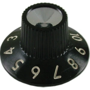 1x ORIGINAL FENDER PURE VINTAGE BLACK SILVER SKIRTED AMPLIFIER KNOB 0990930000 - Picture 1 of 1