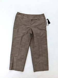 AB Studio Women's Cropped Dress Pants Size 10 Brown Flat Front NEW - Picture 1 of 15