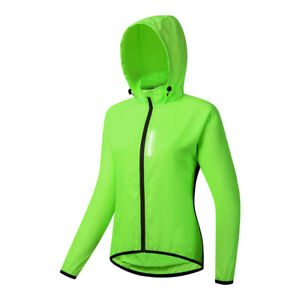 WOSAWE Women Cycling Hooded Jacket MTB Bike Breathable Windproof Reflective Coat