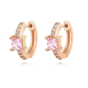 18K Yellow Gold Filled Women Fashion Stylish Hoop Huggie Earrings - Picture 1 of 1