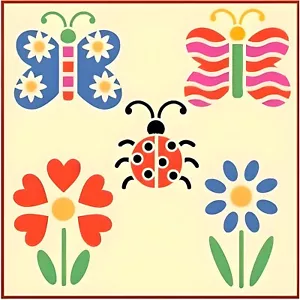 CHILDREN'S BUTTERFLY SET - SET OF 4 STENCIL - CHILDREN'S - The Artful Stencil - Picture 1 of 7