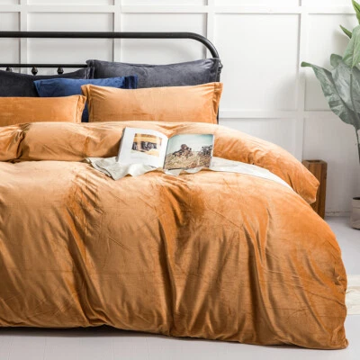 High Quality Velvet Duvet Cover Set 3 Piece Cover For Comforter Twin Queen King - Image 1 of 4