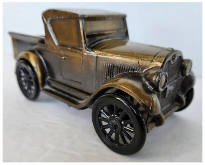 Vintage 1928 Chevy Pickup Truck; Brass Plated Bank; Plays "Feelings" #M-7585 - Image 1 of 4