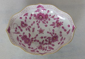 Schale Meissen Porzellan Indisch Purpur mit Goldrand ca. 15 cm x 12 cm gebraucht - Bild 1 von 4