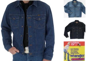 Men's Wrangler Cowboy Cut Denim Jacket - Inside Pockets - Picture 1 of 14