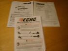 LOT OF ECHO STRING TRIMMER PAS-266 TRIMMER ATTACHMENT OPERATOR SAFETY MANUAL 