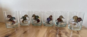 Vintage A&F Co - J Pierson Signed Water Fowl Lowball Game Duck 12 OZ Glasses Dad - Picture 1 of 12