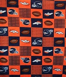 Home Decor' Fleece Wall Hanging /Blanket Bronco 46" by 50" Orange Navy White New - Picture 1 of 1