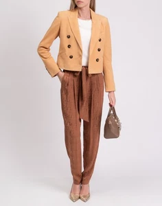 RRP€1505 VERONICA BEARD Nevis Leather Jacket US4 UK8 IT40 S Beige Lined - Picture 1 of 12