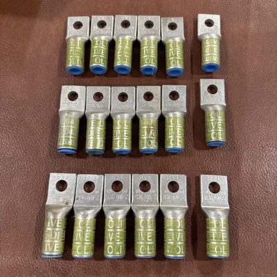 18x Thomas & Betts Compression Lugs Olive Die 54 2/0 AL9CU - Image 1 of 4