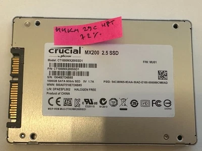 Crucial 2.5" SATA3 SSD 1TB MX200 CT1000MX200SSD1 - Image 1 of 2