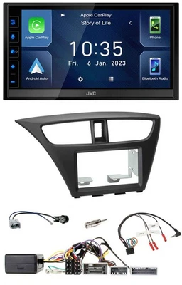 JVC DAB Bluetooth Lenkrad USB 2DIN Autoradio für Honda Civic ab 12 schwarz - Bild 1 von 4