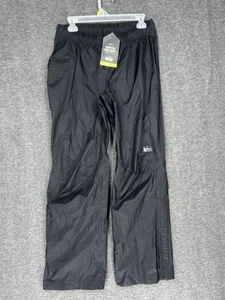 REI Co-Op Essential Rain Pants Womens Small Petite Black Waterproof zip legs - Picture 1 of 15