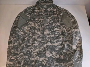 Large Long Digital Camo Coat Jacket Shirt Size L BDU ACU Army Military Paintball - Picture 1 of 11