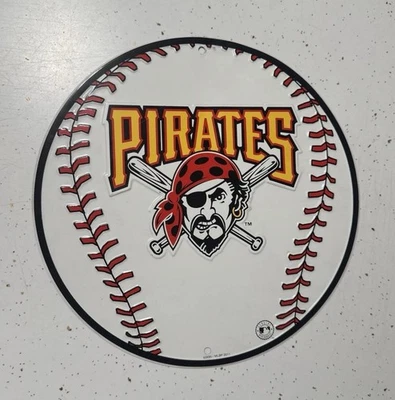PITTSBURGH PIRATES MLB EMBOSSED METAL NOVELTY ROUND SIGN - Image 1 of 2