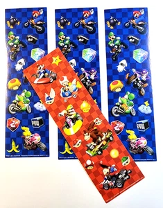 Nintendo Mario Cart Wario Luigi Goomba gioco personaggi 4 fogli 1-7/8" x 6,5" - Foto 1 di 3