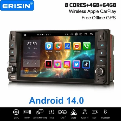 64GB Android 14 Autoradio Navi Toyota RAV4 Corolla Hilux Prado DAB+ Carplay Wifi - Bild 1 von 4