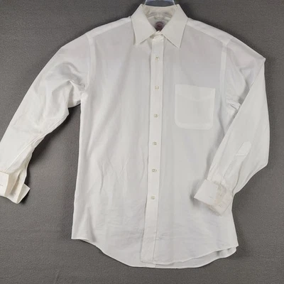 Vintage Brooks Brothers Makers Dress Shirt 15 / 33 White French Cuff Made USA - Image 1 of 4