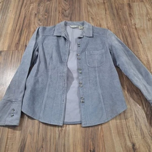 J Jill gray suede jacket size 4 - Picture 1 of 7