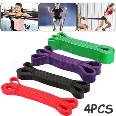 ZD-USMARKET Heavy Duty Resistance Bands (Set of 4 ) Exercise Pull up Assist Fitness Workout