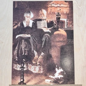 Tarjeta postal vintage 1996 de Norman Rockwell And In Life’s Evening Time (1920) - Imagen 1 de 4