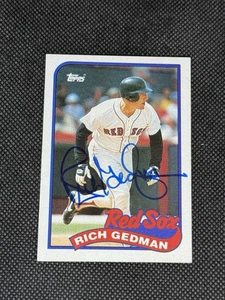 Rich Gedman Boston Red Sox 1989 Topps Signed Auto Card #652 ~ COA - Picture 1 of 3