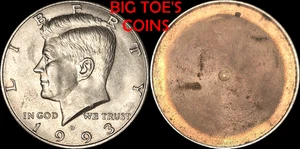 1993-D MAGIC COIN MADE FROM KENNEDY HALF & 1967 ONE PENNY, VERY BEAUTIFUL COIN - Picture 1 of 6