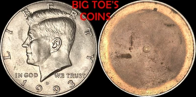 1993-D MAGIC COIN MADE FROM KENNEDY HALF & 1967 ONE PENNY, VERY BEAUTIFUL COIN - Image 1 of 4