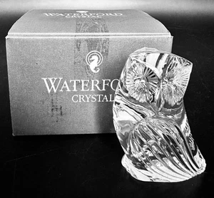Waterford Cut Crystal 3 1/4" Small Owl Figurine or Paperweight-Original Box - Picture 1 of 9