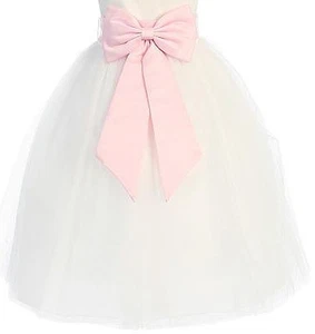 Satin Preformed Bow Adjustable Sash Belt BabyPink S/Infant 0-24 Months - Picture 1 of 5