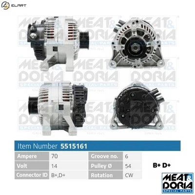 ALTERNATOR 5515161 FOR PEUGEOT PARTNER/PATAGONICA/URBANA/MPV/ESCAPADE/FURGON - Image 1 of 4