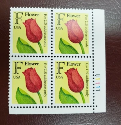 1991-1994 US STAMPS Sc # 2517~ Plate # Block #U1111 29cent FLOWER  SUPERB  - Image 1 of 3