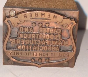 Castor and Floor Truck Manufacturers Vintage Printing Letterpress Printers Block - Picture 1 of 11