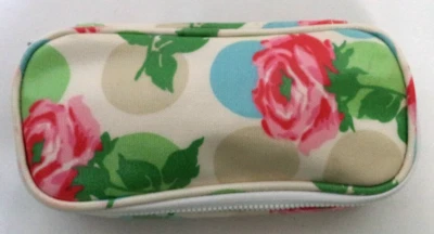 Bolso de Maquillaje Cath Kidston Lona Recubierta Cremallera Alrededor Bolsa con Espejo Floral Bolso de Mano Foto 1 de 4