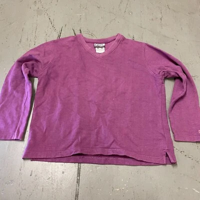 Camisa pulóver Curves para mujer manga larga cuello en V púrpura talla M Foto 1 de 4