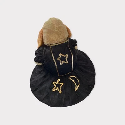 2 Disfraces de Halloween para Perro Disfraz de Bruja Negra y Collar Esqueleto Blanco y Negro Foto 1 de 4