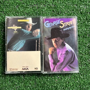 George Strait Lot Of 2 Cassette Tapes Strait From The Heart & Holding My Own - Picture 1 of 6