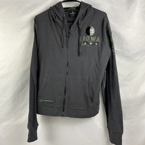 Iowa Hawkeyes Colosseum Women’s OHT Gray Thermal Full Zip Hoodie Jacket (M) - Picture 1 of 7