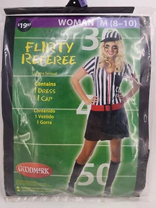 FLIRTY REFEREE COSTUME 1 DRESS 1 CAP BY GOODMARK WOMAN M (8-10) - Picture 1 of 5