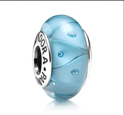 ʕ·ᴥ·ʔ Auténtico Pandora Retirado Murano Turquesa Espejo 790924  Foto 1 de 4
