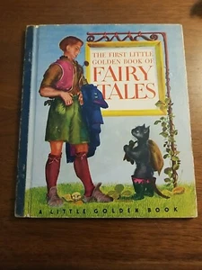 1946 BOOK BOOKS Fairy Tales VINTAGE Little Golden RARE BLUE BINDING Illustrated - Picture 1 of 18